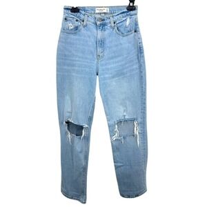 Abercrombie & Fitch 90s Straight Ultra High Rise Curve Love‎ Jeans Distressed